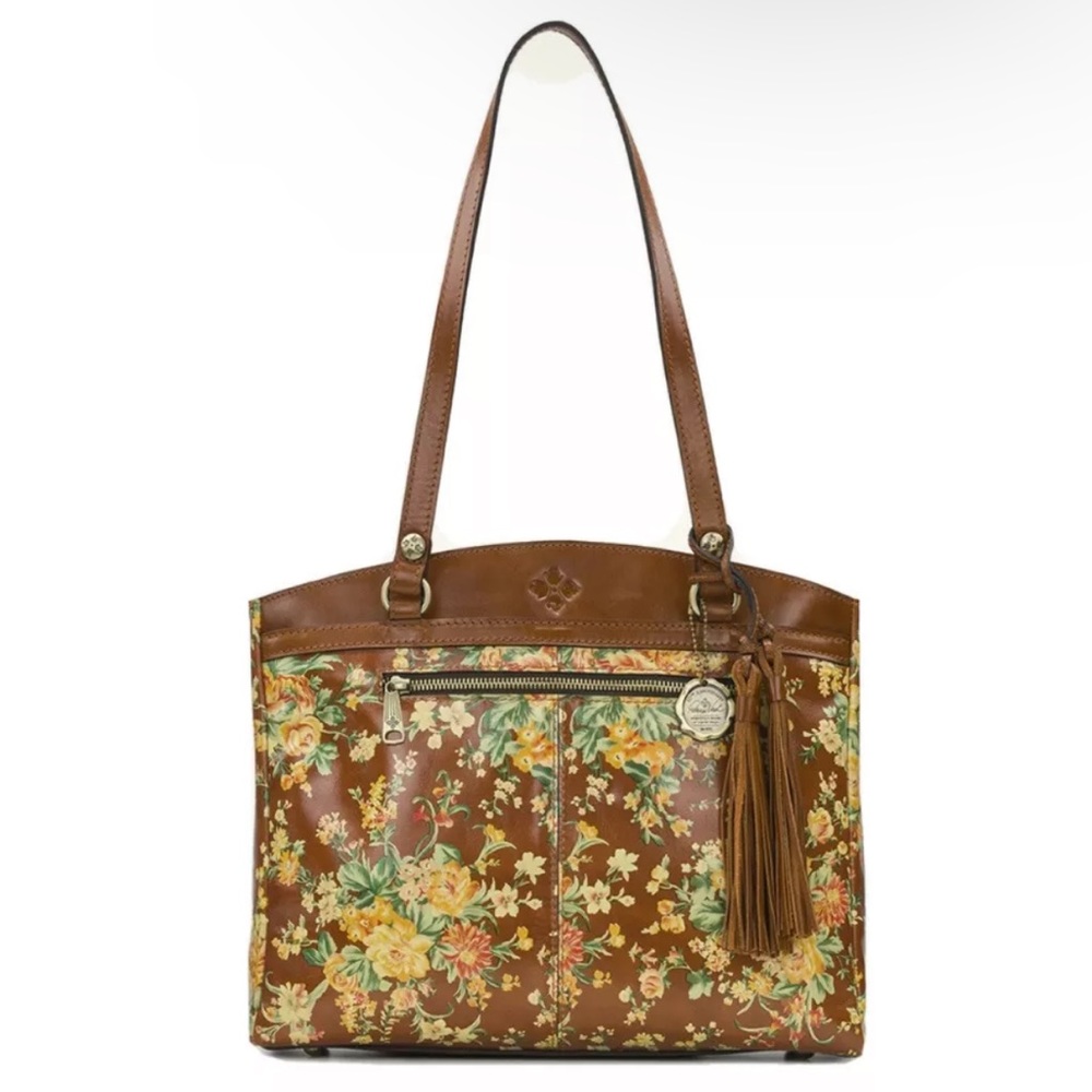Patricia Nash Italian Leather Vintage Botanical Garden Poppy Tote Bag NWT $249